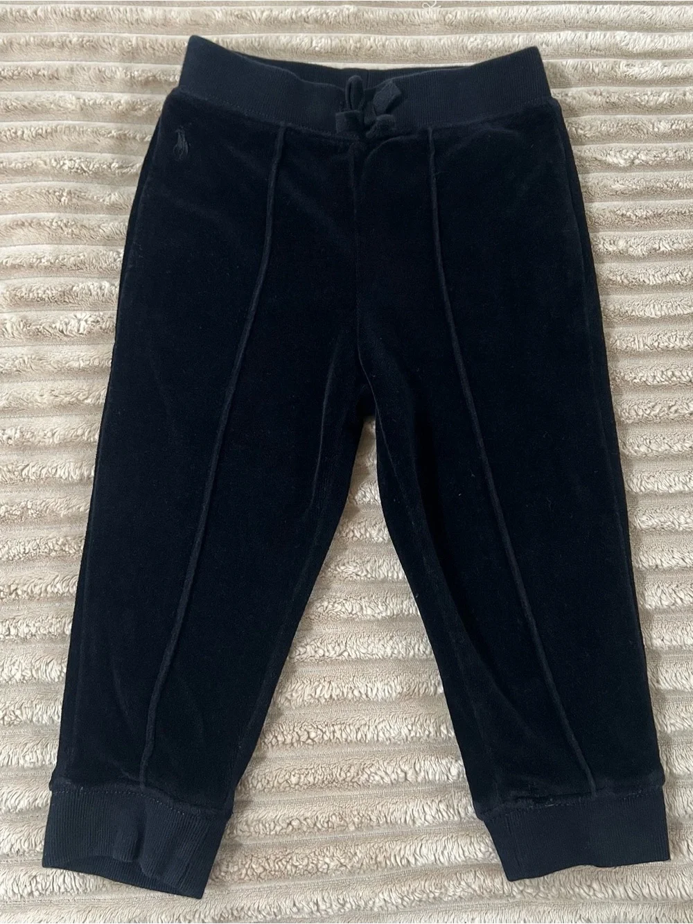 Polo Ralph Lauren Baby Velour Jogger Pants Black 18M Authentic